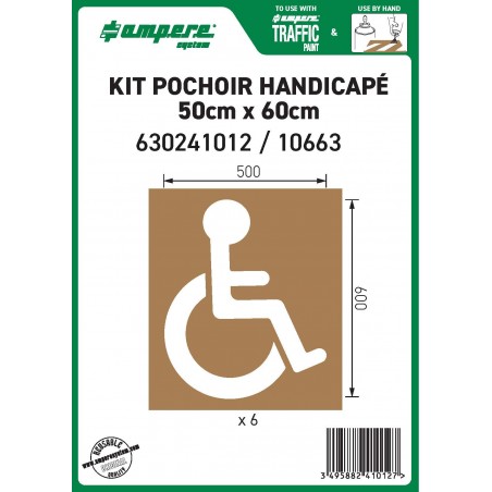 KIT SIGNALISATION HANDICAPÉ 50 X 60 CM - 6 pochoirs